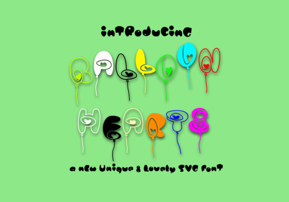 Balloon Hearts Font: Playful Graphics for Crafts