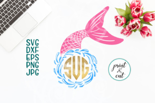 Beach Mermaid Monogram: Graphics for Crafts