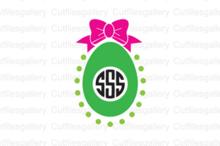 Easter Eggs Bow Monogram Cut File for Crafts & Graphics