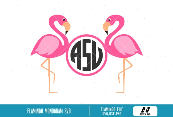 Flamingo Monogram Graphics for Crafts