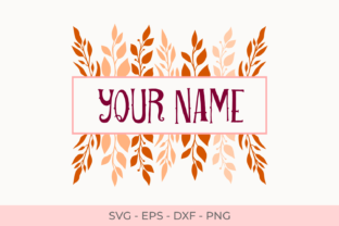 Frame Monogram Leaves: Graphics for Crafts