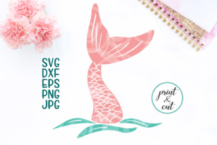 Hand Drawn Mermaid Tail: Graphics for Crafts