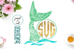 Mermaid Monogram Graphics for Crafts & Sales