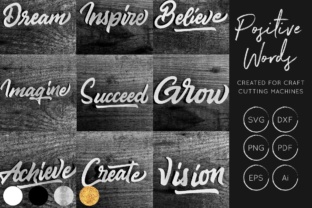 Positive Words Bundle: Modern Graphics for Crafts & Blogs