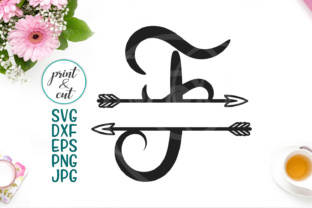 Split Monogram Font F: Premium Graphics for Crafts